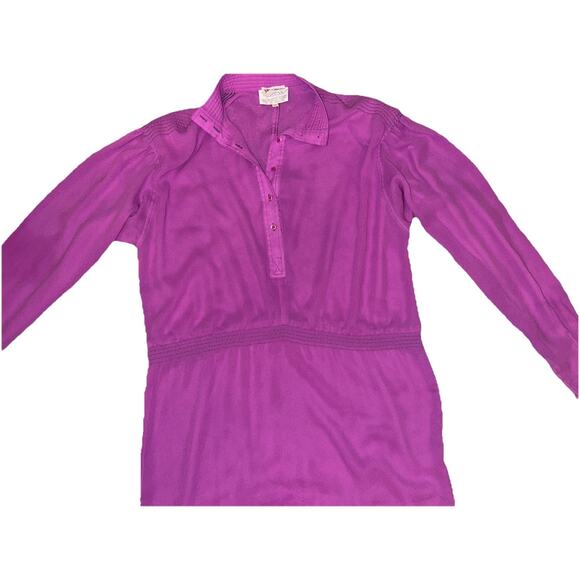 Vintage‎ 70's Don Sophisticates by Charlotte Ford Purple Pleated Dress Size 12 - Picture 5 of 11